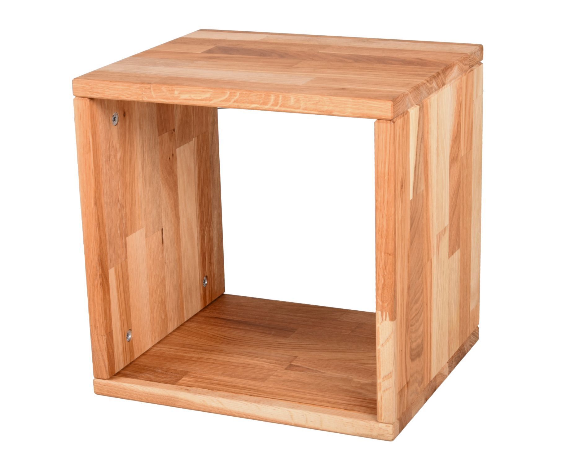 Cube table d'appoint en bois Chêne H : 36 cm Moderne polyvalent