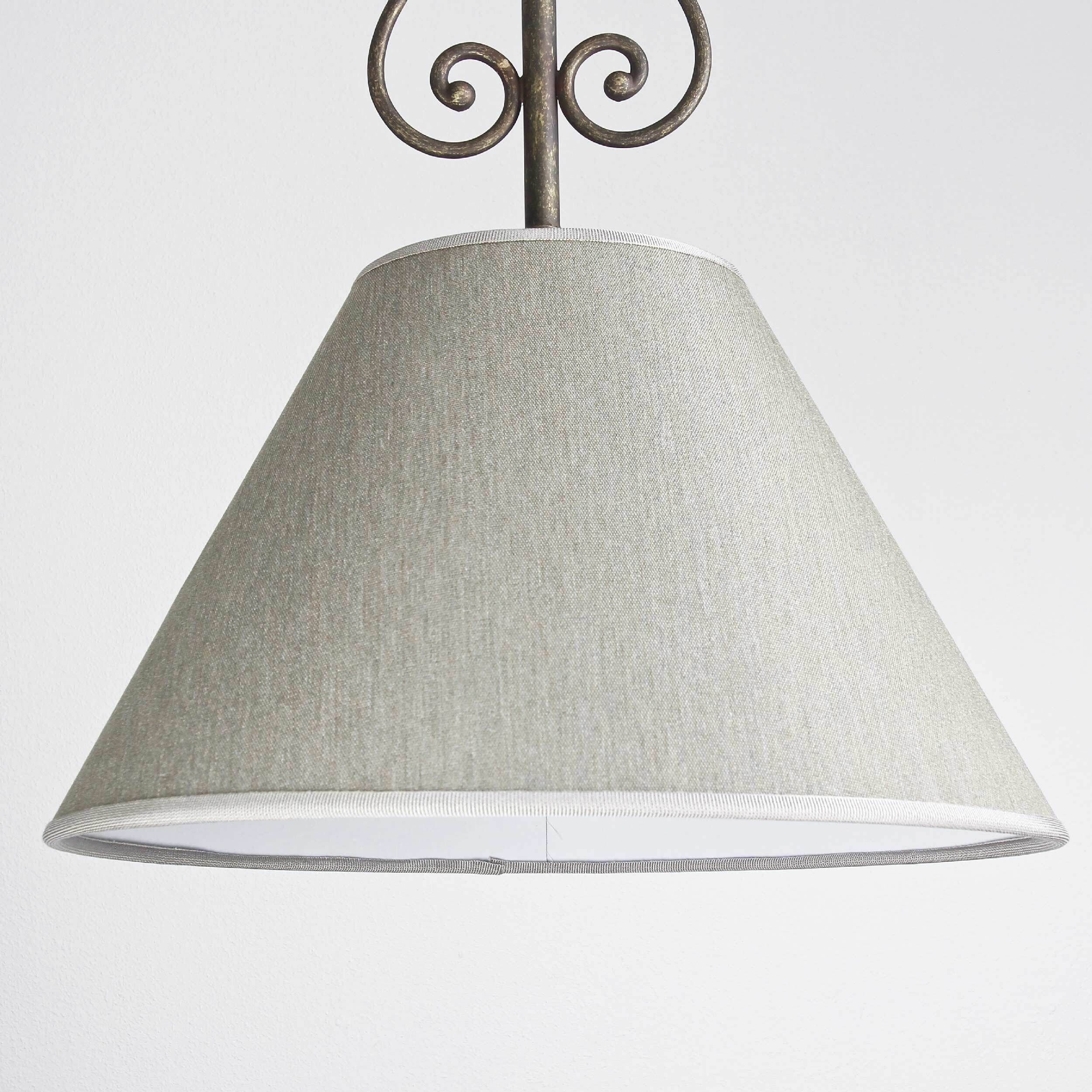 Rustikale Deckenleuchte Stoffschirm Handarbeit Lampe, Lampenschirm