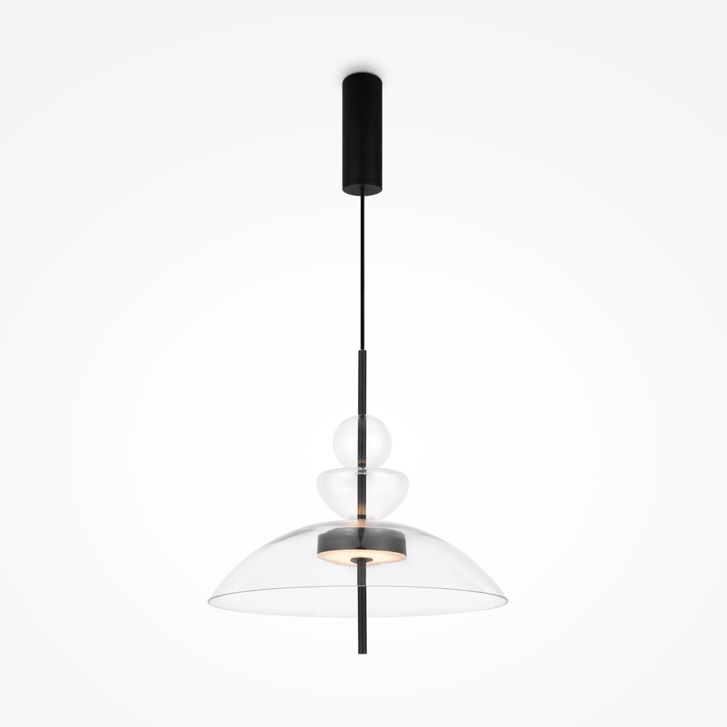 LED Hängelampe Metall Glas H: max. 358 cm Schwarz BRUNO Lampe