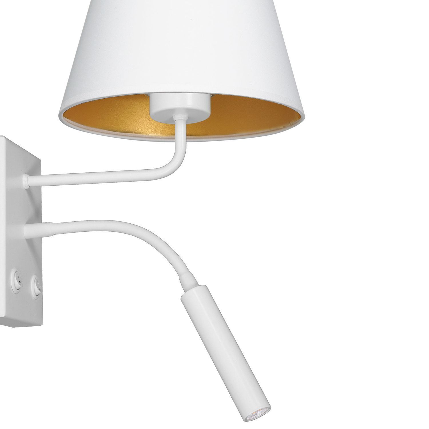 Blendarme Wandlampe Weiß Gold Stoff Lesearm E27 G9 Lampe, Lampenschirm