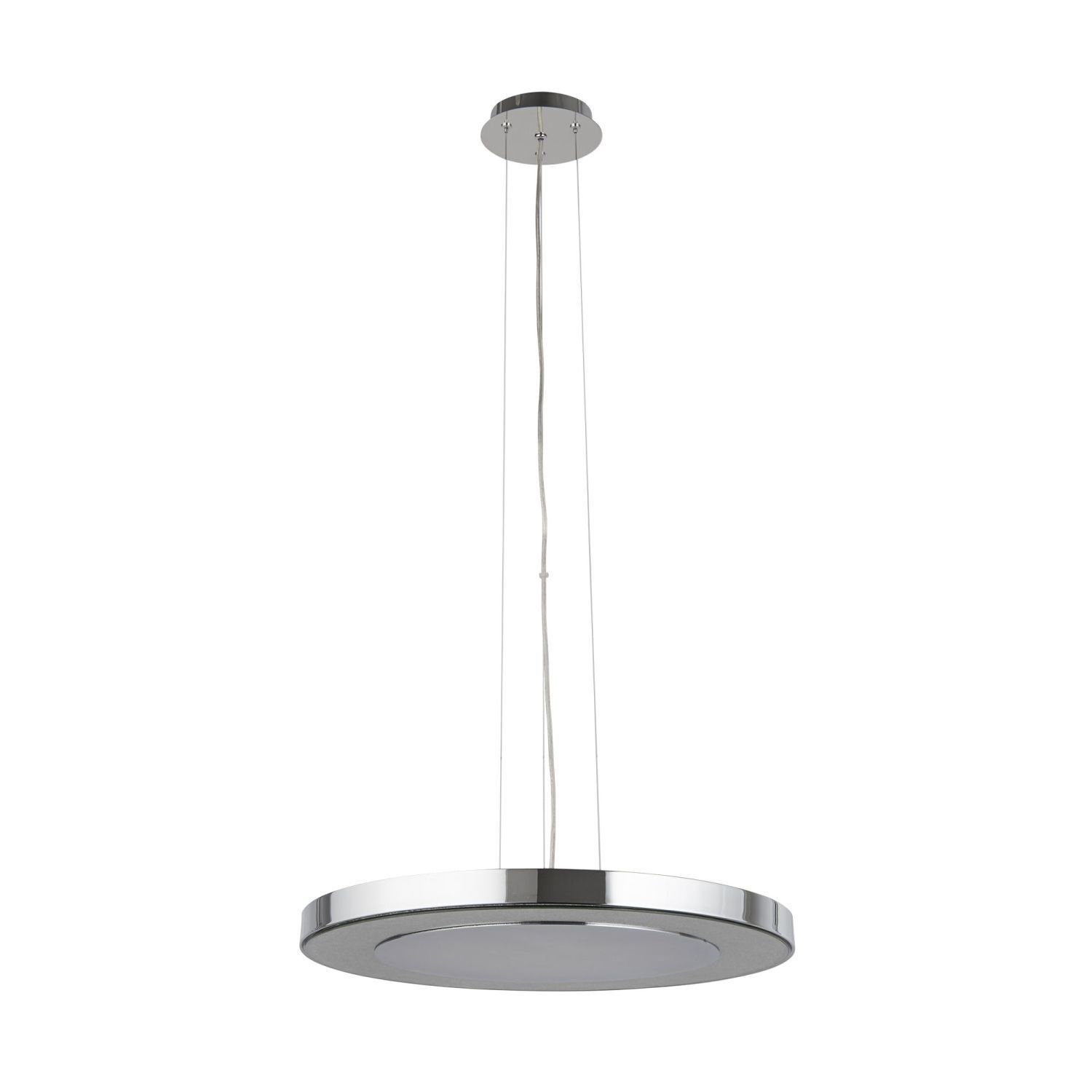 Stylische LED Pendelleuchte Metall Glas Ø50 cm in Chrom