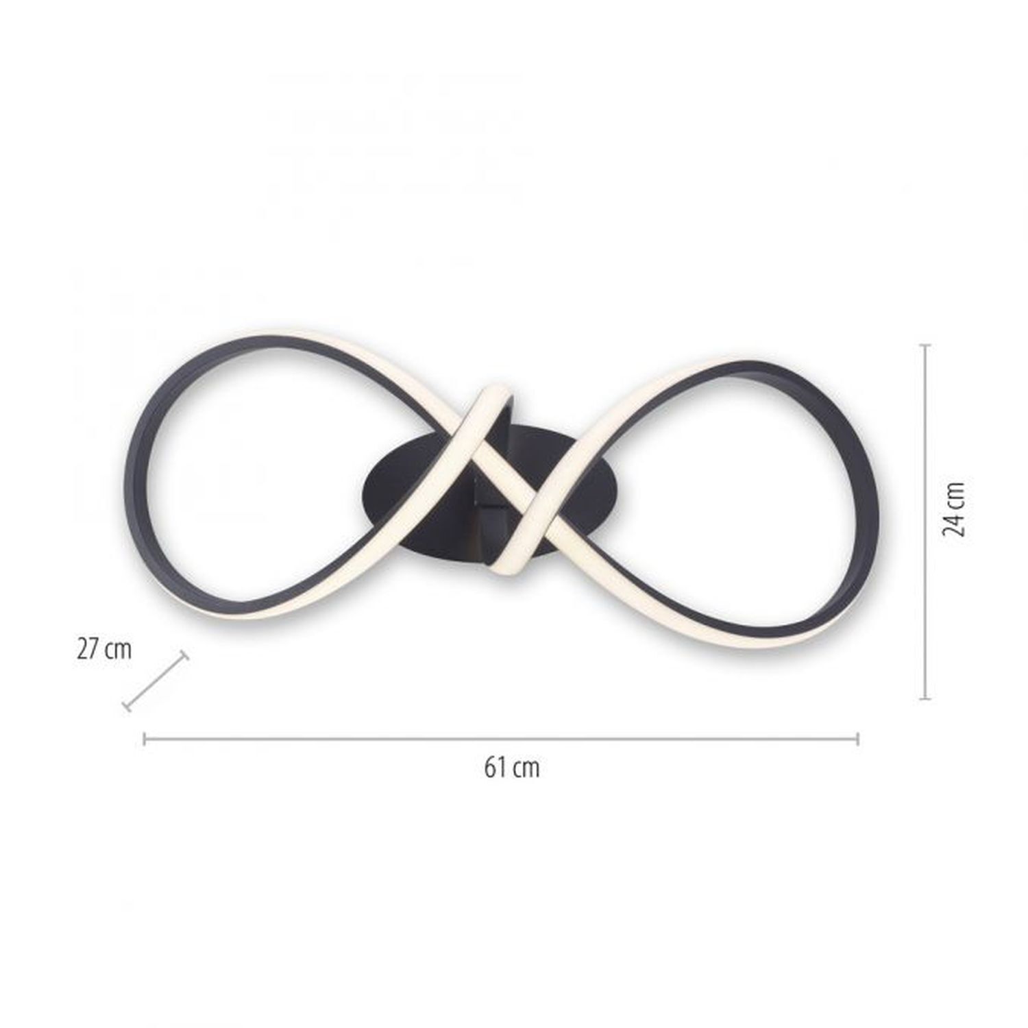 Lampe de plafonnier LED à intensité variable Métal noir 3000 K blanc chaud Knoten