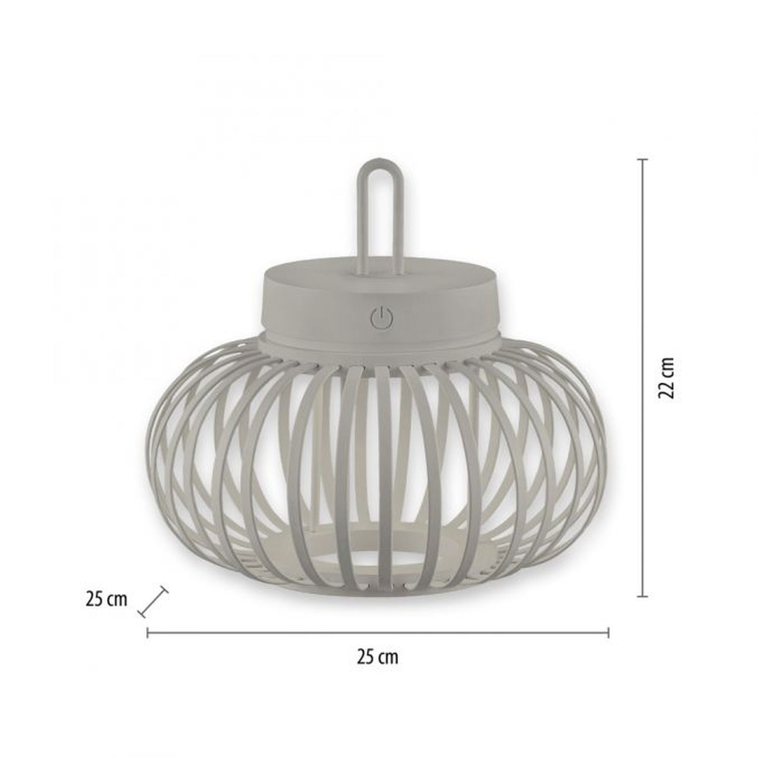LED Akku Tischlampe Dimmer Touch 22 cm IP44 2 W Greige Leuchte