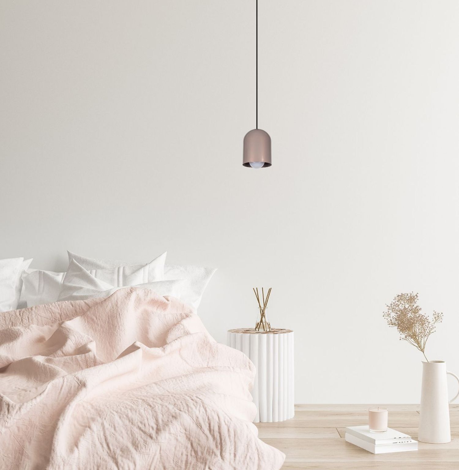 Suspension ronde métal noir rose E27 Ø11 cm Loft Lampe, Dekoration für Zuhause