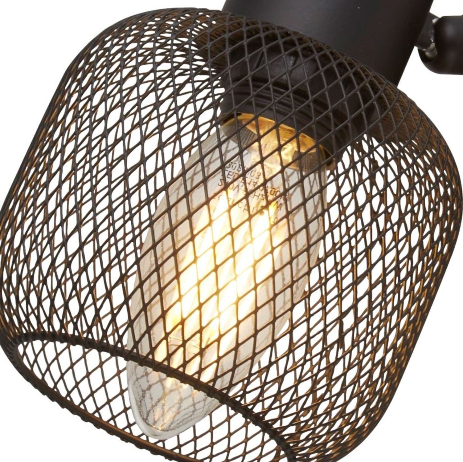 Deckenspot 4-flammig E14 Schwarz Metall Retro Design