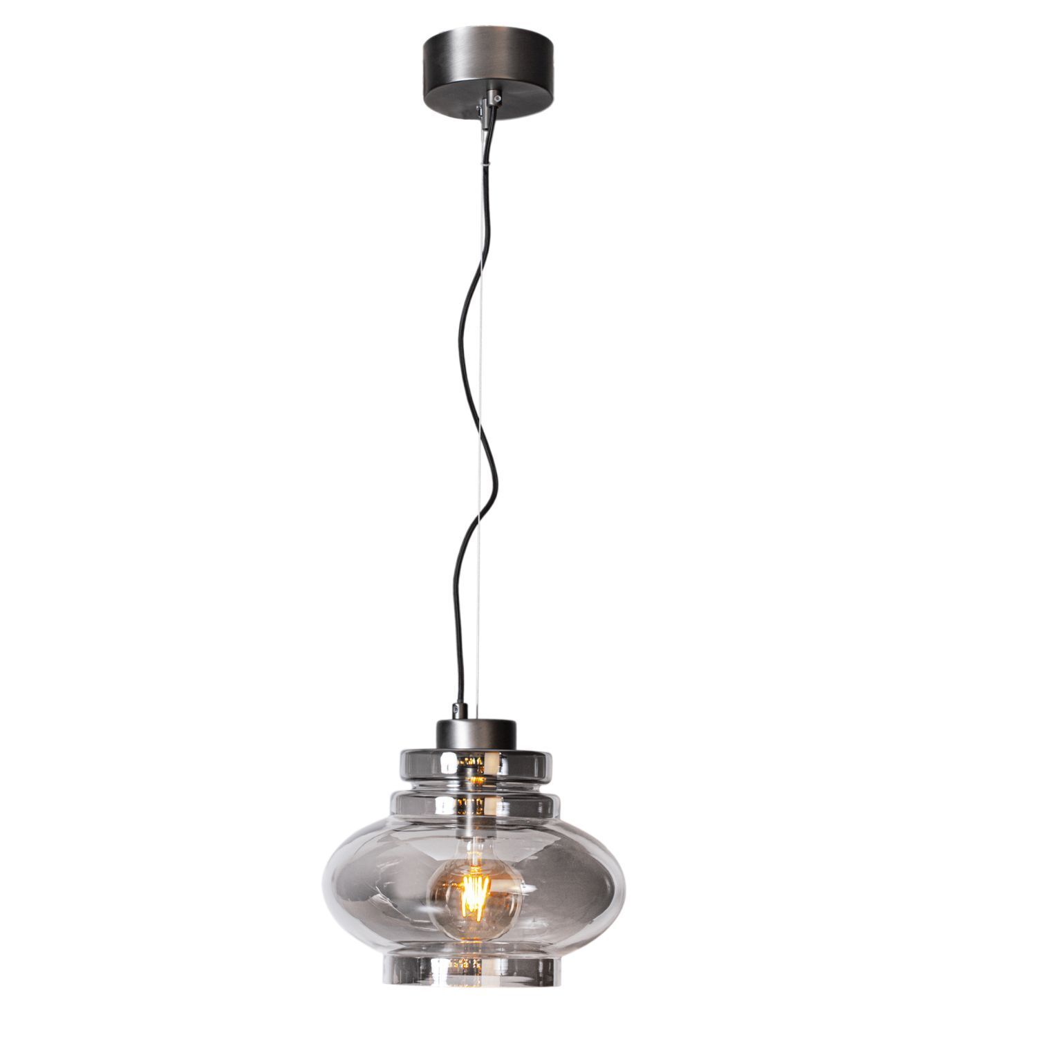 Lampe à suspendre verre fumé 30 cm de large H : max. 140 cm réglable