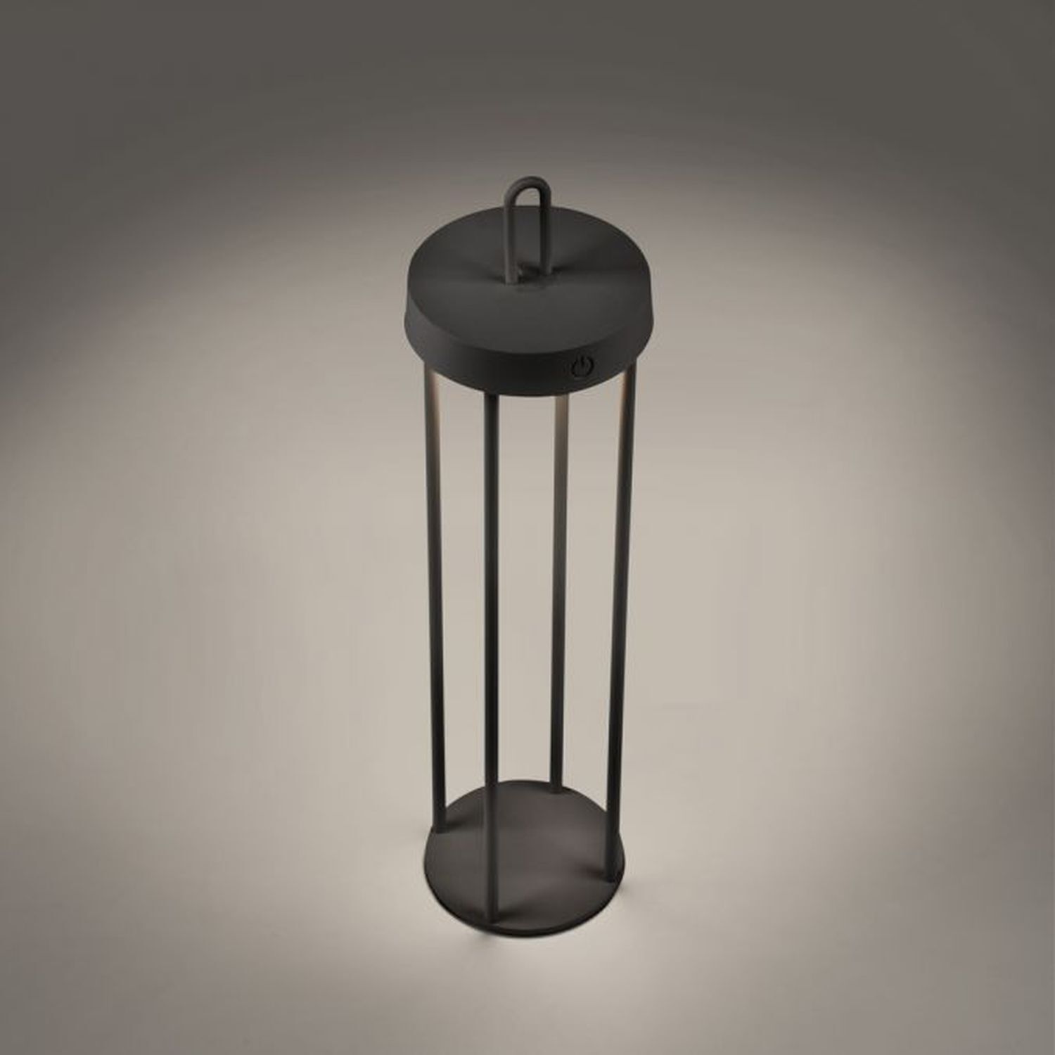 Lampe de table LED rechargeable métal dimmable IP44 2 W noir