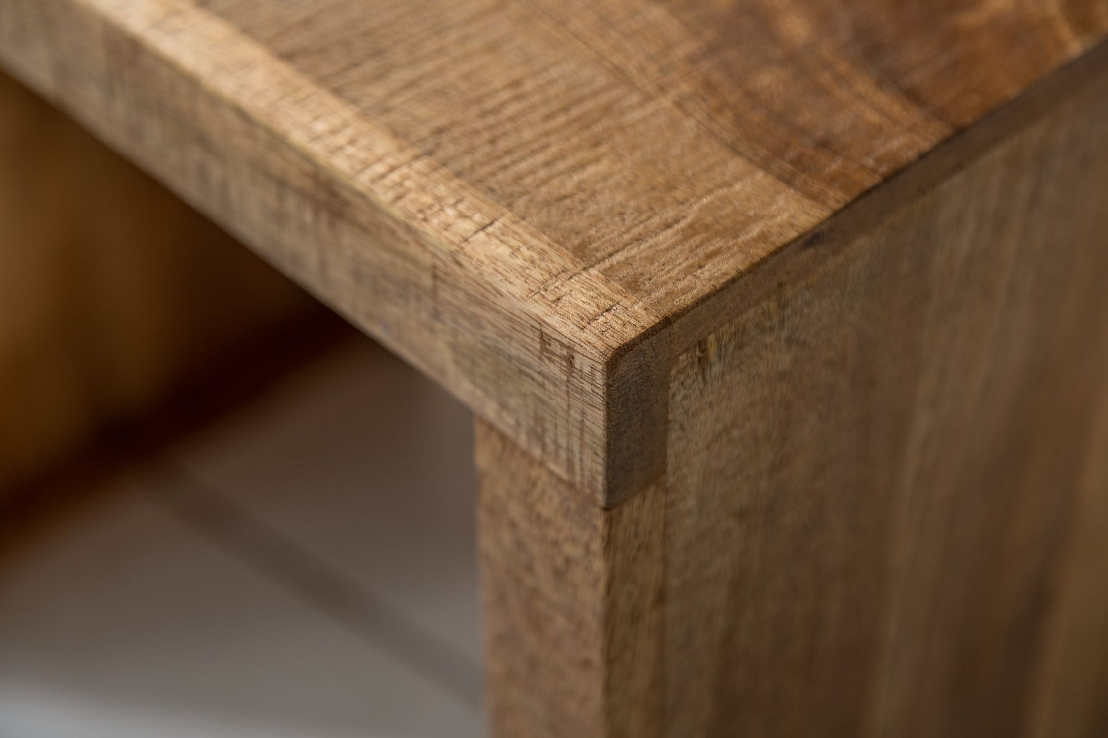 Beistelltisch Mango Holz in Natur Massivholz 3er Set Holz, Sperrholz, Hartholz, Innenarchitektur, Tabelle