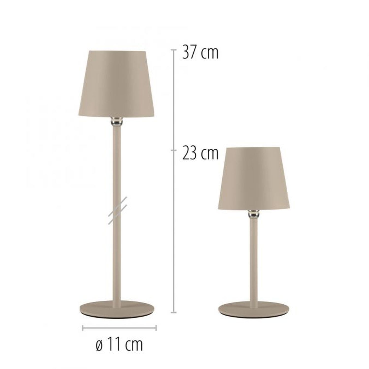 Lampe de table LED rechargeable Sable dimmable Touch 37 cm 2 W