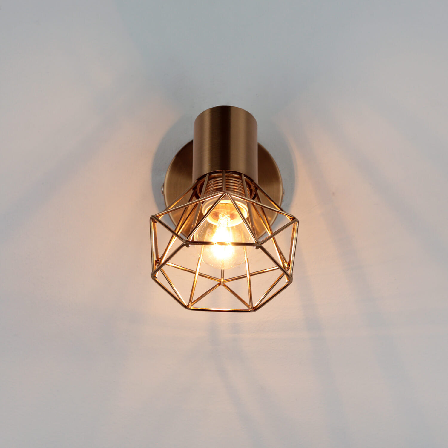 Verstellbar Spot MIA Retro in Messing Metall Wohnzimmer Leuchte, Deckenleuchte, Lampe