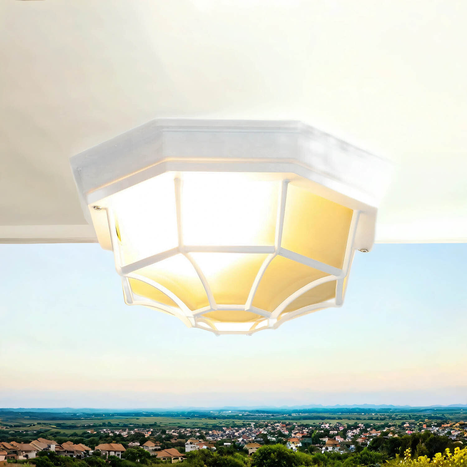 Außen Deckenleuchte E27 wetterfest Ø27cm MILANO Deckenleuchte