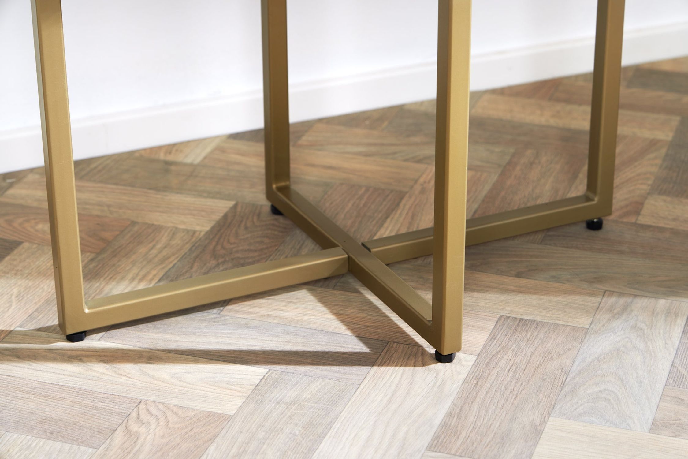 Highboard Holz Metall 80 x 125 cm Art Déco Lamellen Design Tür, Fußboden, Bodenbeläge, Holz, Hartholz