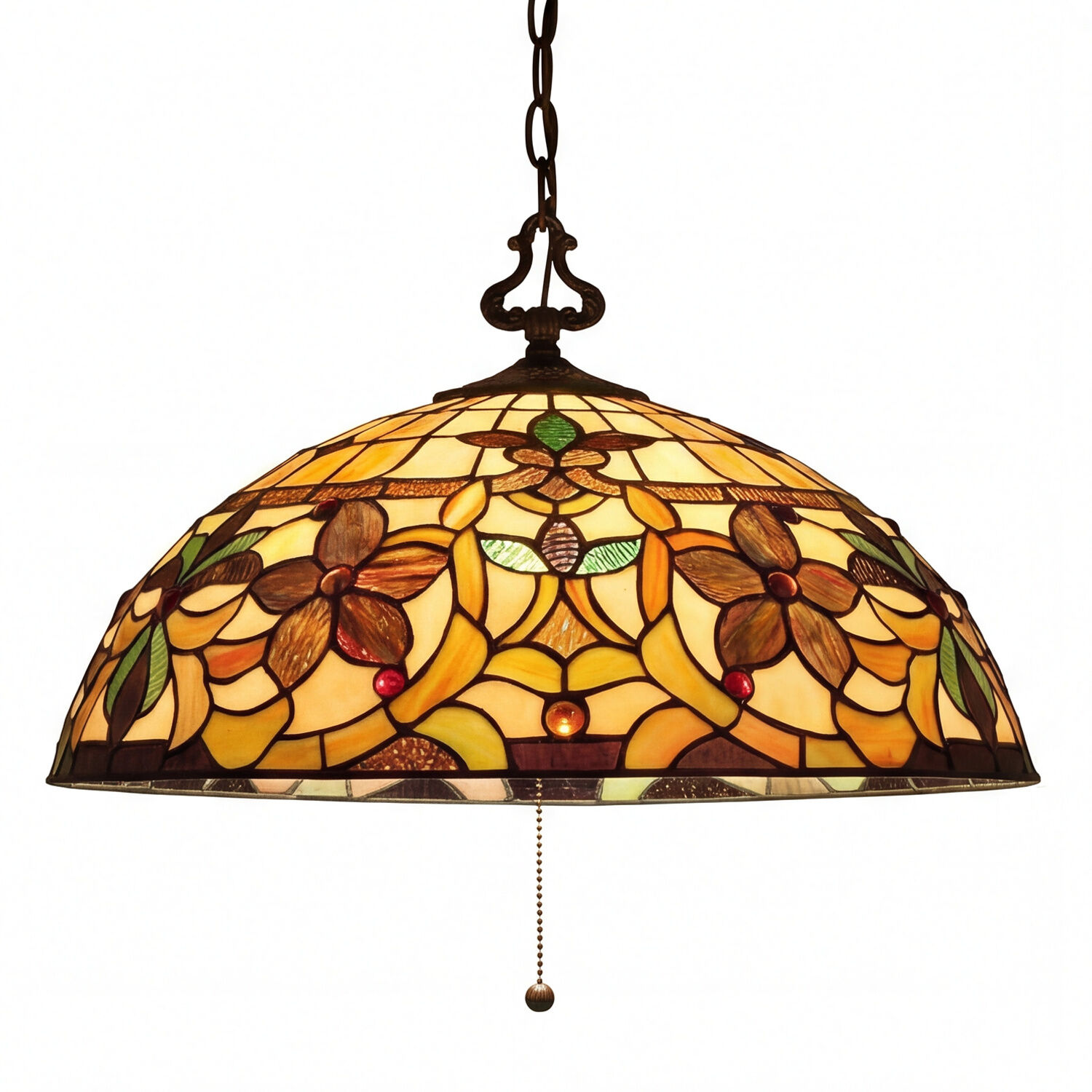 haengeleuchte-pendelleuchte-haengelampe-farfalla-6-3-flammig-bronze-antik-gelb-gold-orange-tiffany-stil-680-1 deckenleuchte, glaslampe, tiffany-stil, farbenfroh, hangampe?