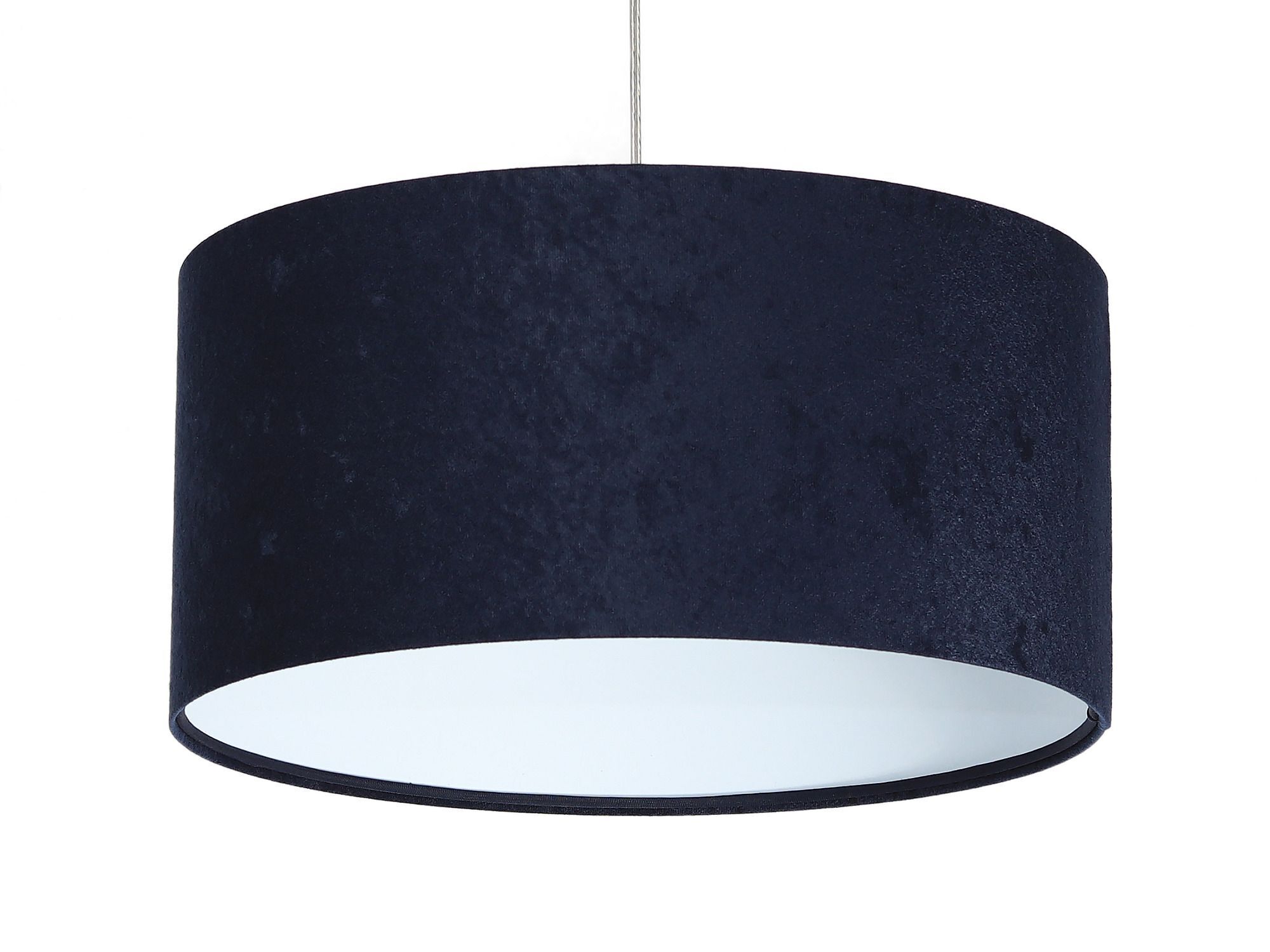 Pendelleuchte AIMEE Dunkelblau Weiß Retro rund Lampe, Deckenleuchte