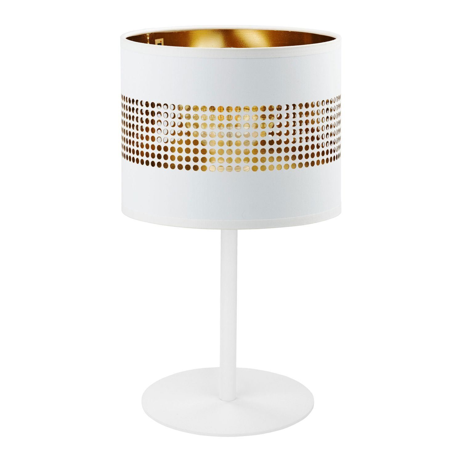 Lampe de chevet tissu blanc or 39 cm faible éblouissement