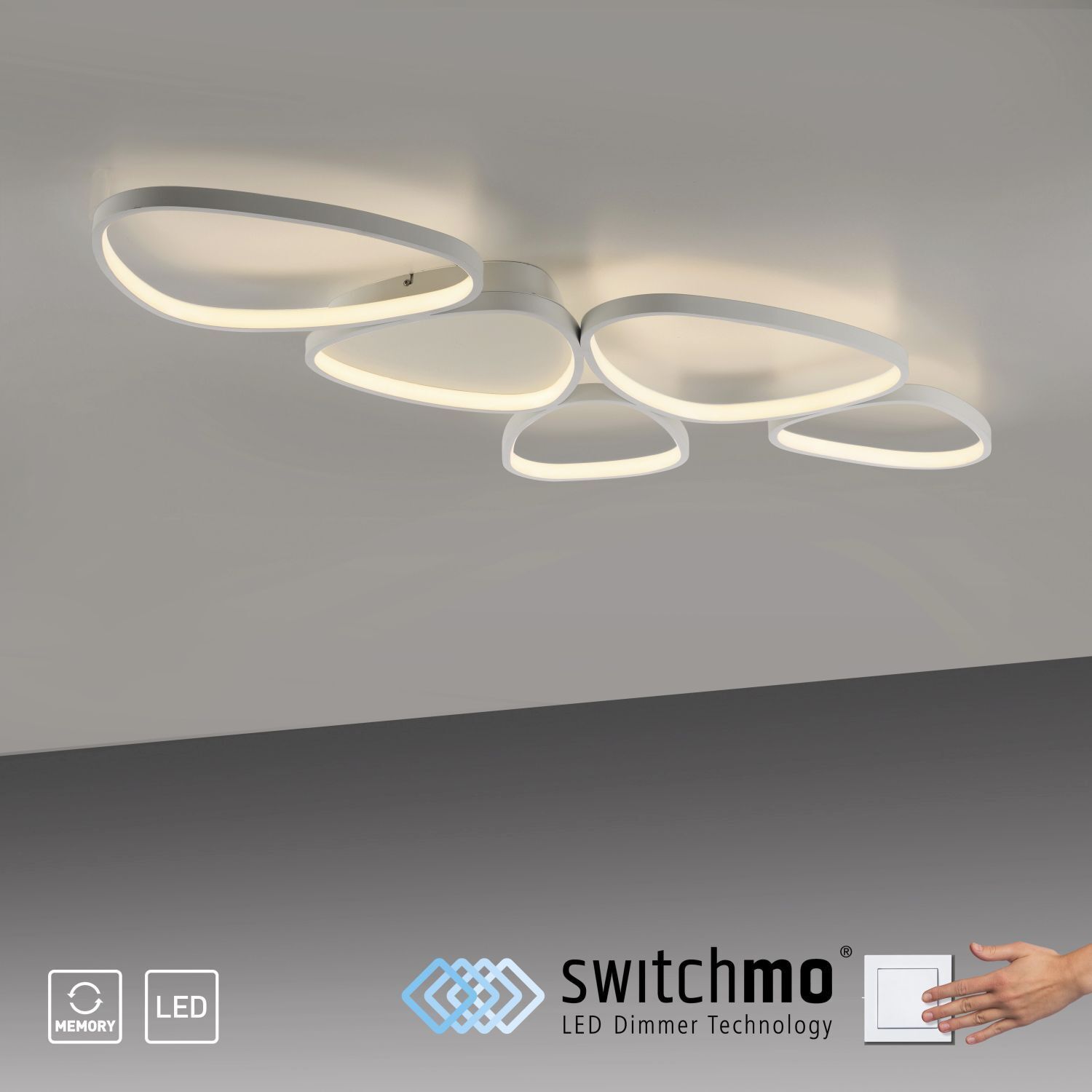 LED Deckenlampe Weiß Metall 3000 K 6100 lm L:116,5 cm Deckenleuchte, Leuchte