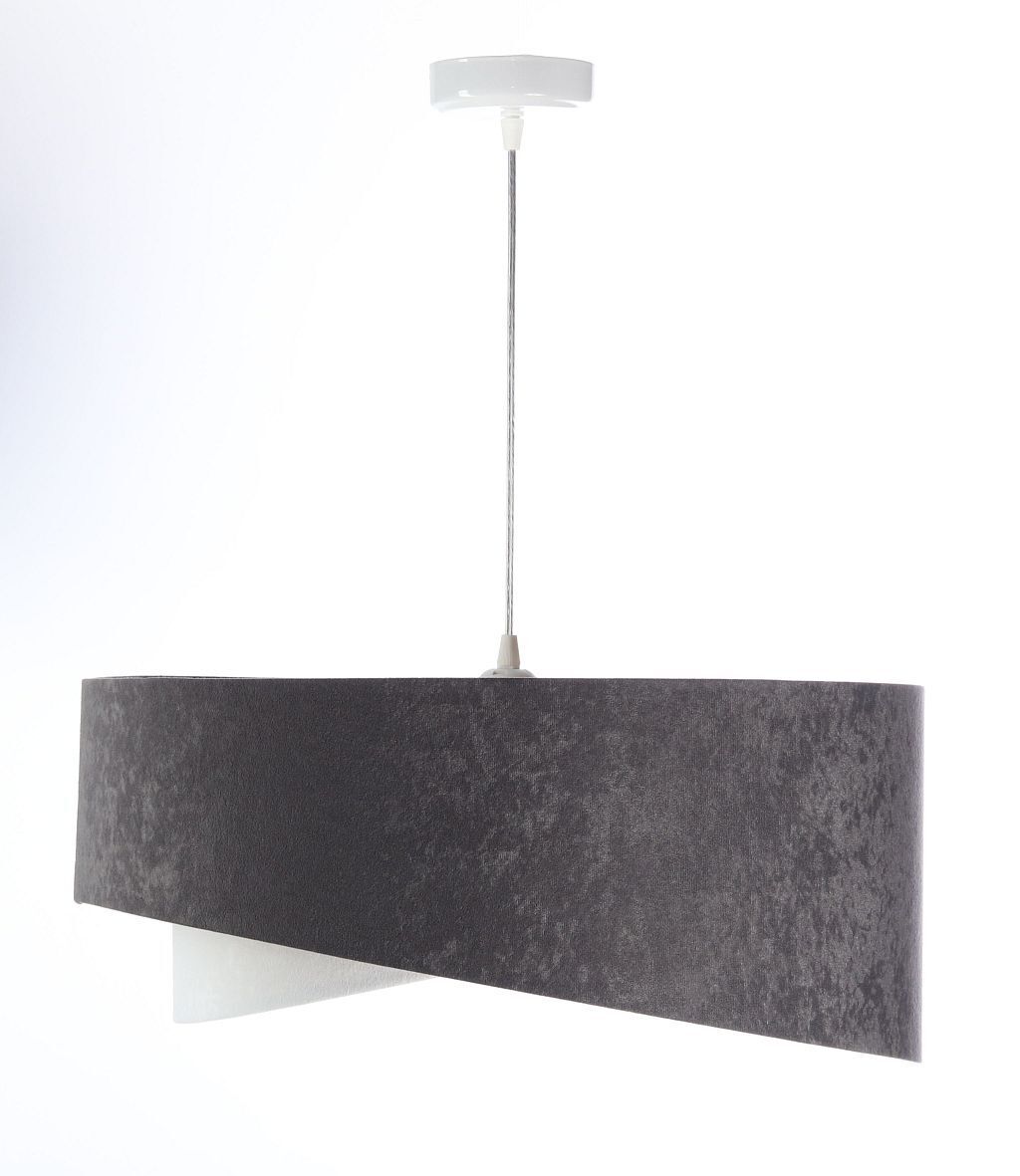 Suspension tissu gris foncé or E27 rond Ø 50 cm Lampe