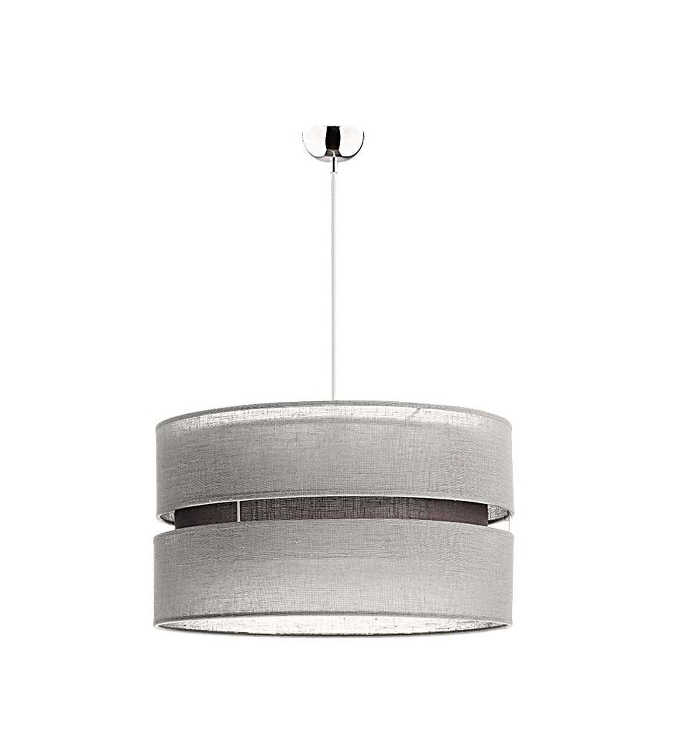 Lampe à suspendre COLETTE Gris Tissu Ø40cm rond Moderne