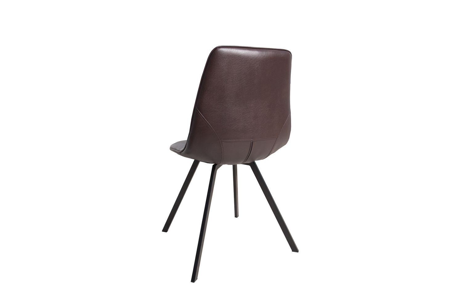Chaise de salle à manger similicuir métal 98 cm en brun noir