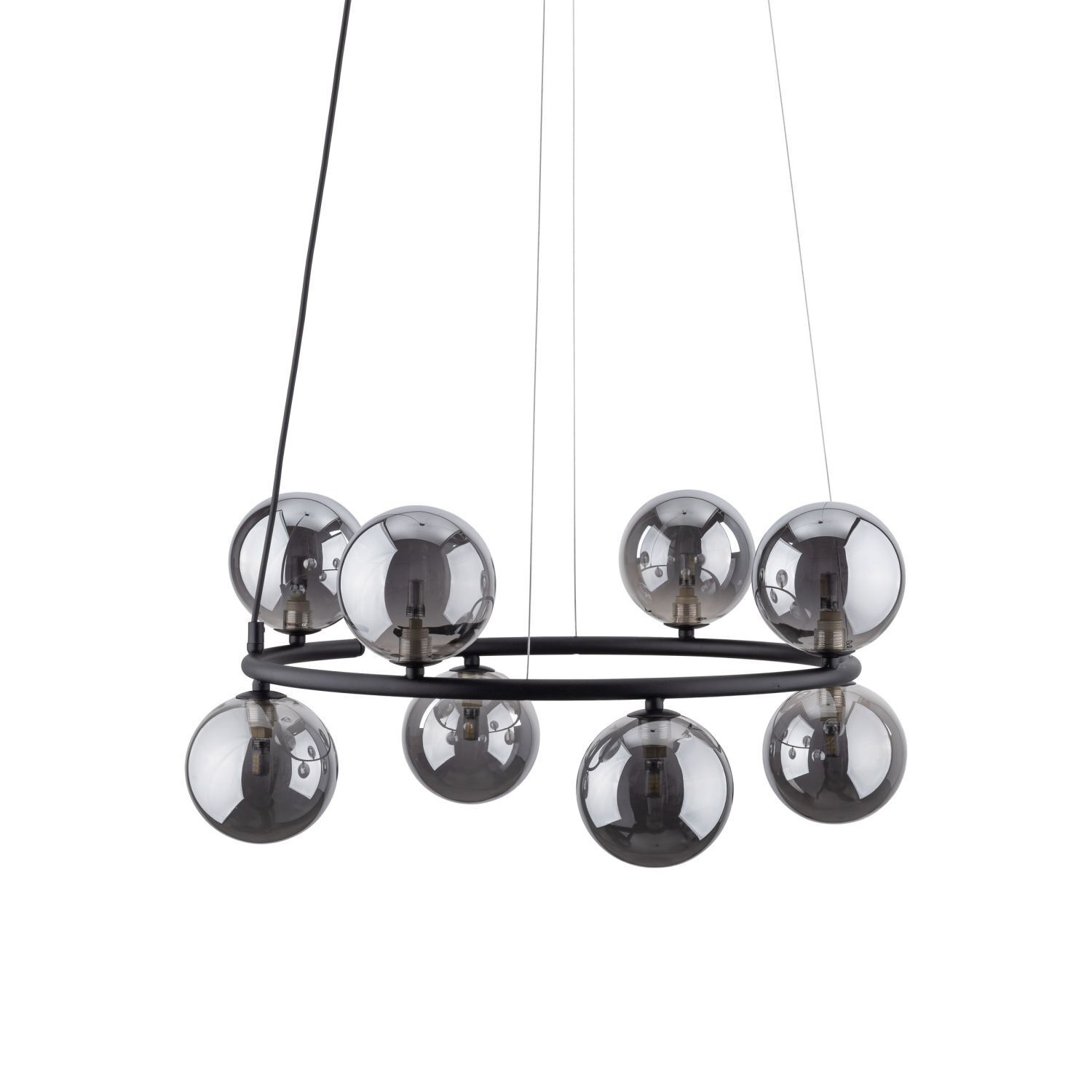 Hängeleuchte Metall Rauchglas G9 Ø 62 cm H: max. 140 cm Leuchter, Lampe, Leuchte