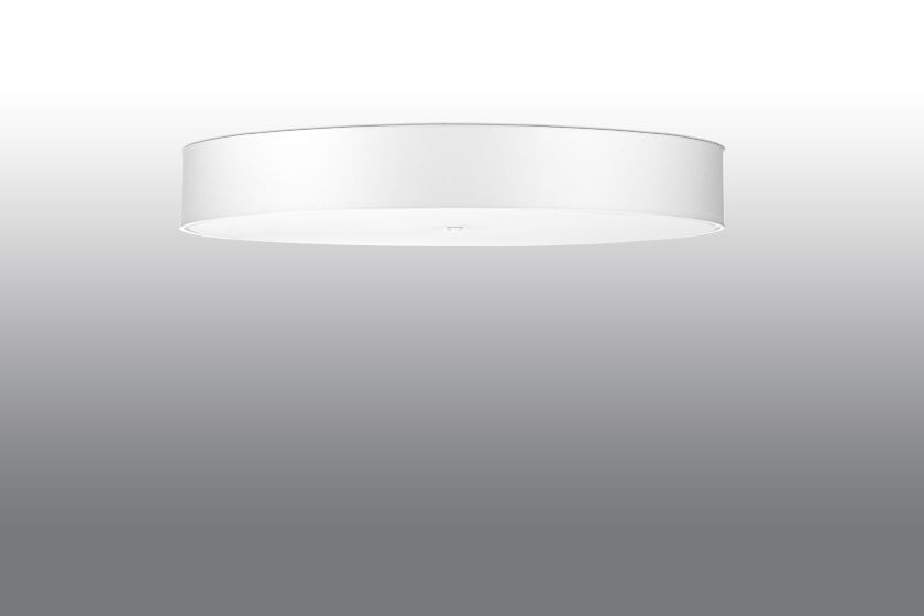 Deckenlampe groß Ø 100 cm rund Weiß blendarm Stoff Glas