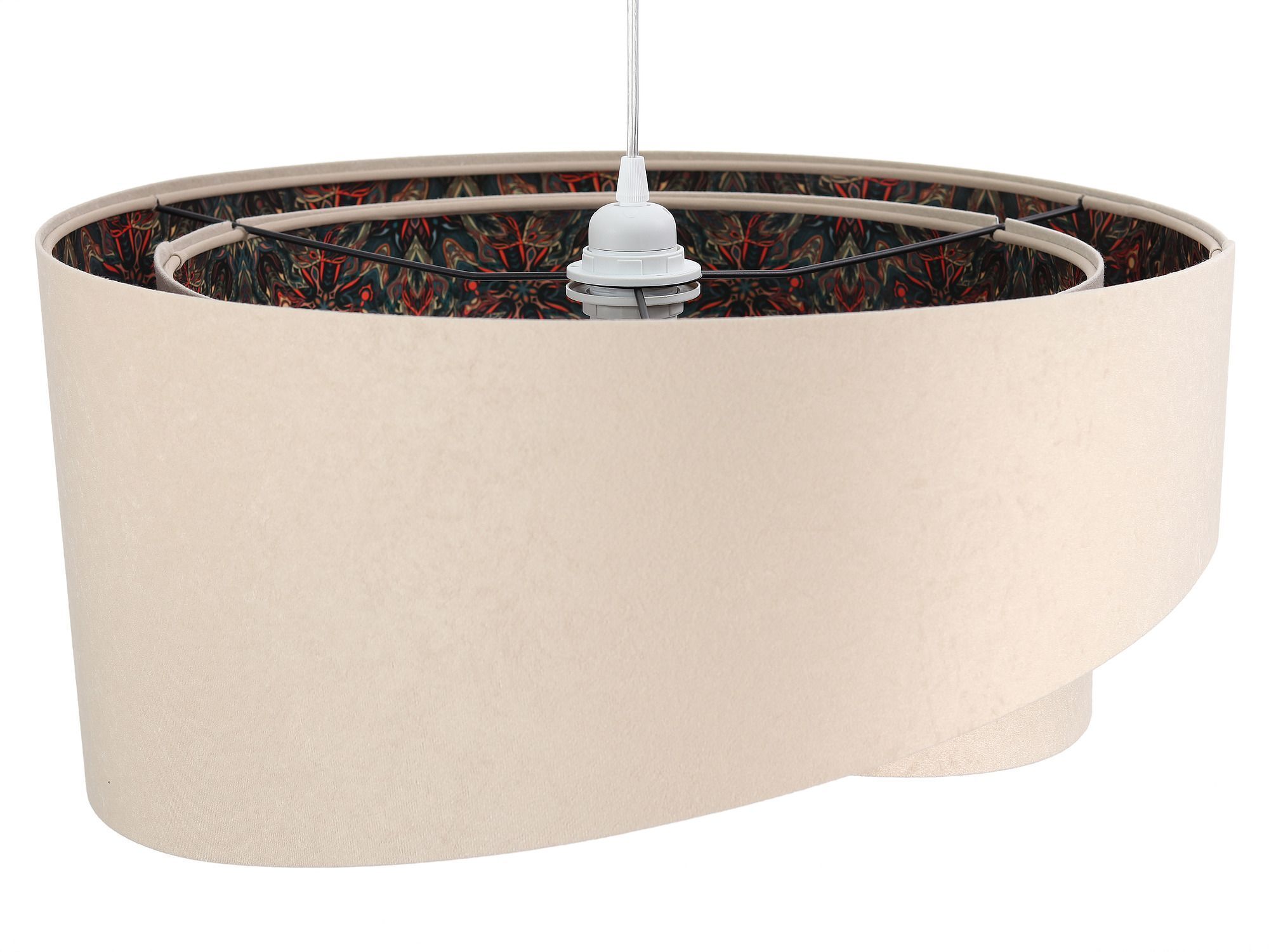 Lampe à suspendre JILLIEN Beige Multicolore ronde Ø50cm