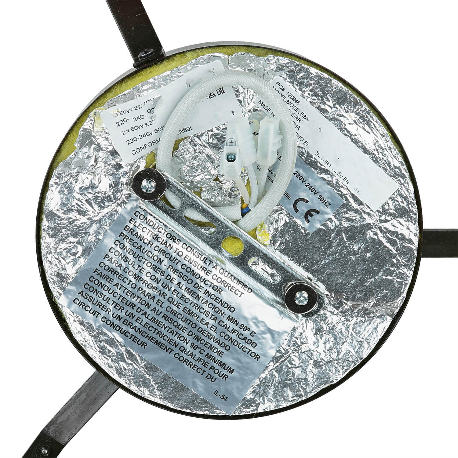 Premium Tiffany Lampe FARFALLA Buntglas rund Ø42cm Aluminium, Kochpfanne, Kochgeschirr, Schläger, Band