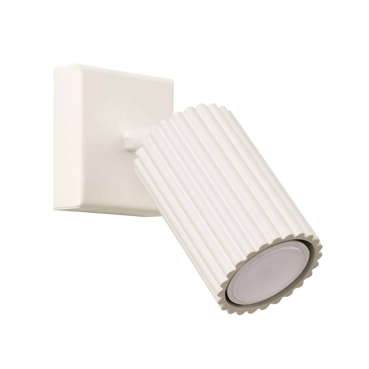 Spot mural GU10 L : 8 cm petit en aluminium crème