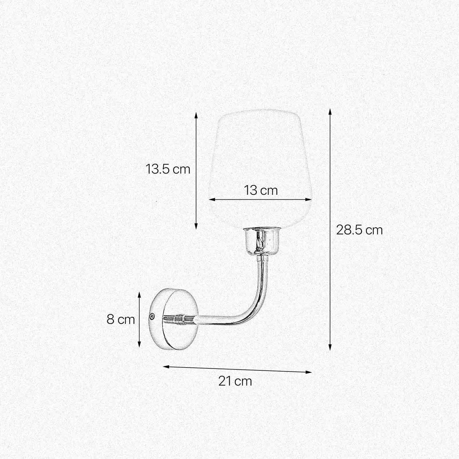 Wandleuchte Badezimmer H: 28,5 cm Messing Glas E27 TALIS