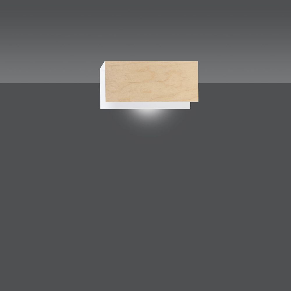Applique bois métal petit L:24cm carré E27