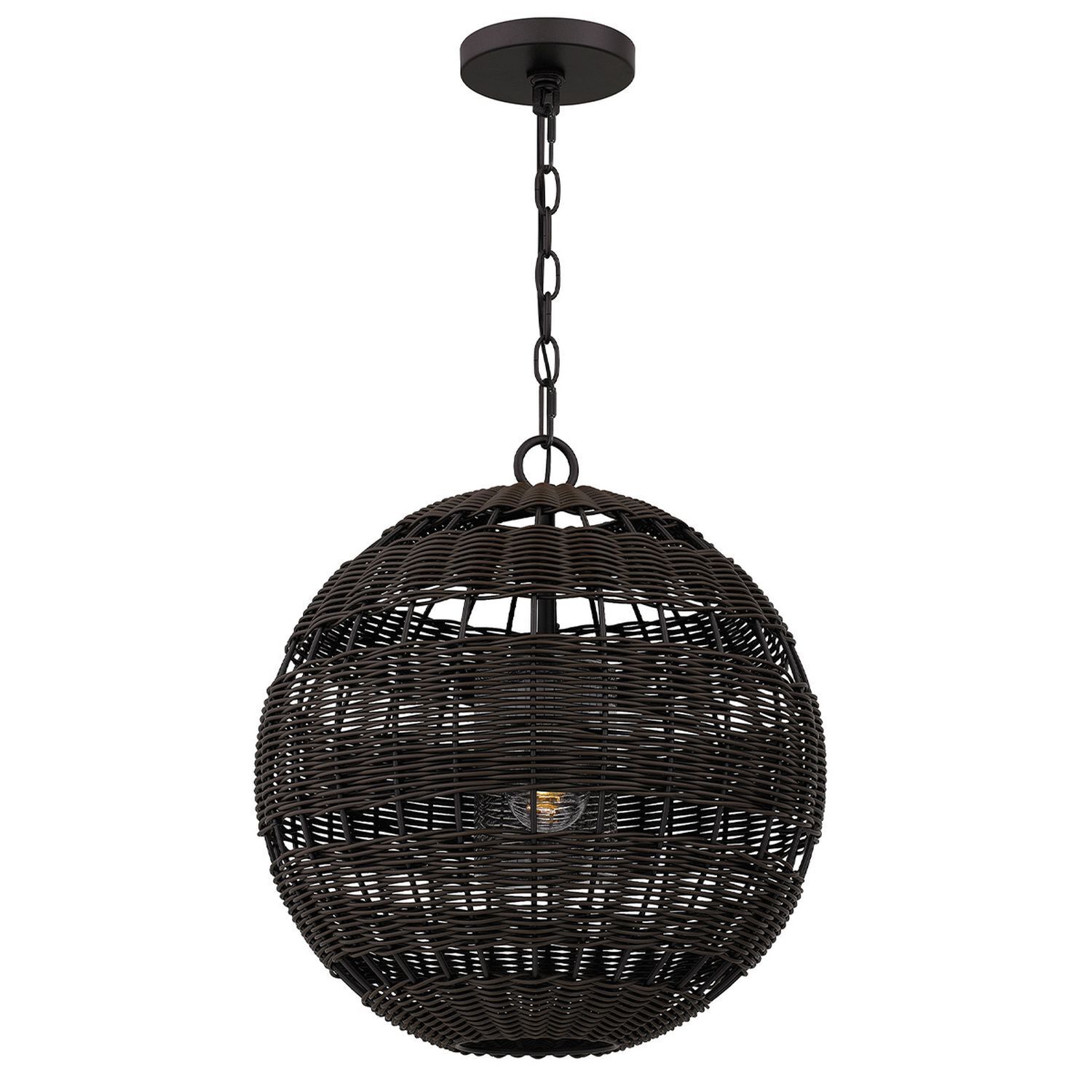 Suspension extérieure abat-jour corbeille E27 IP44 en bronze foncé