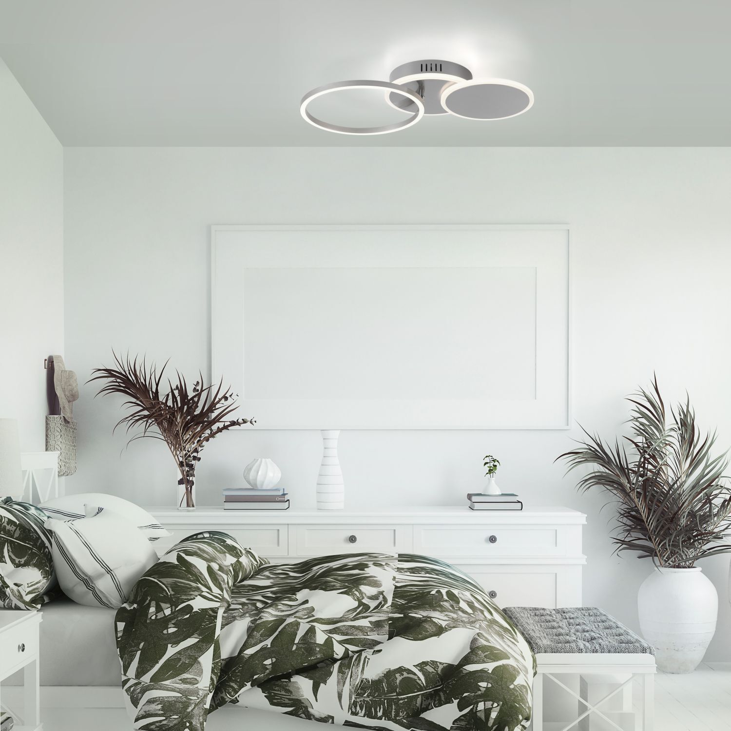 Lampe de plafonnier LED en acier métal blanc chaud 26 W mobile Moebel, Inneneinrichtung