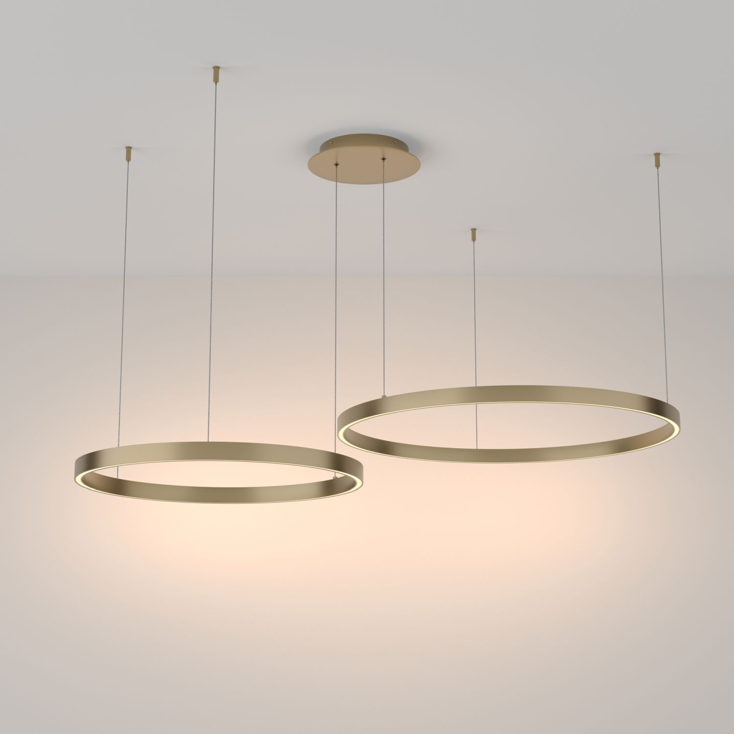 Lustre aluminium LED Ø 80 cm H : max. 120 cm rond Deckenleuchte, Kronleuchter, Lampe, Leuchte