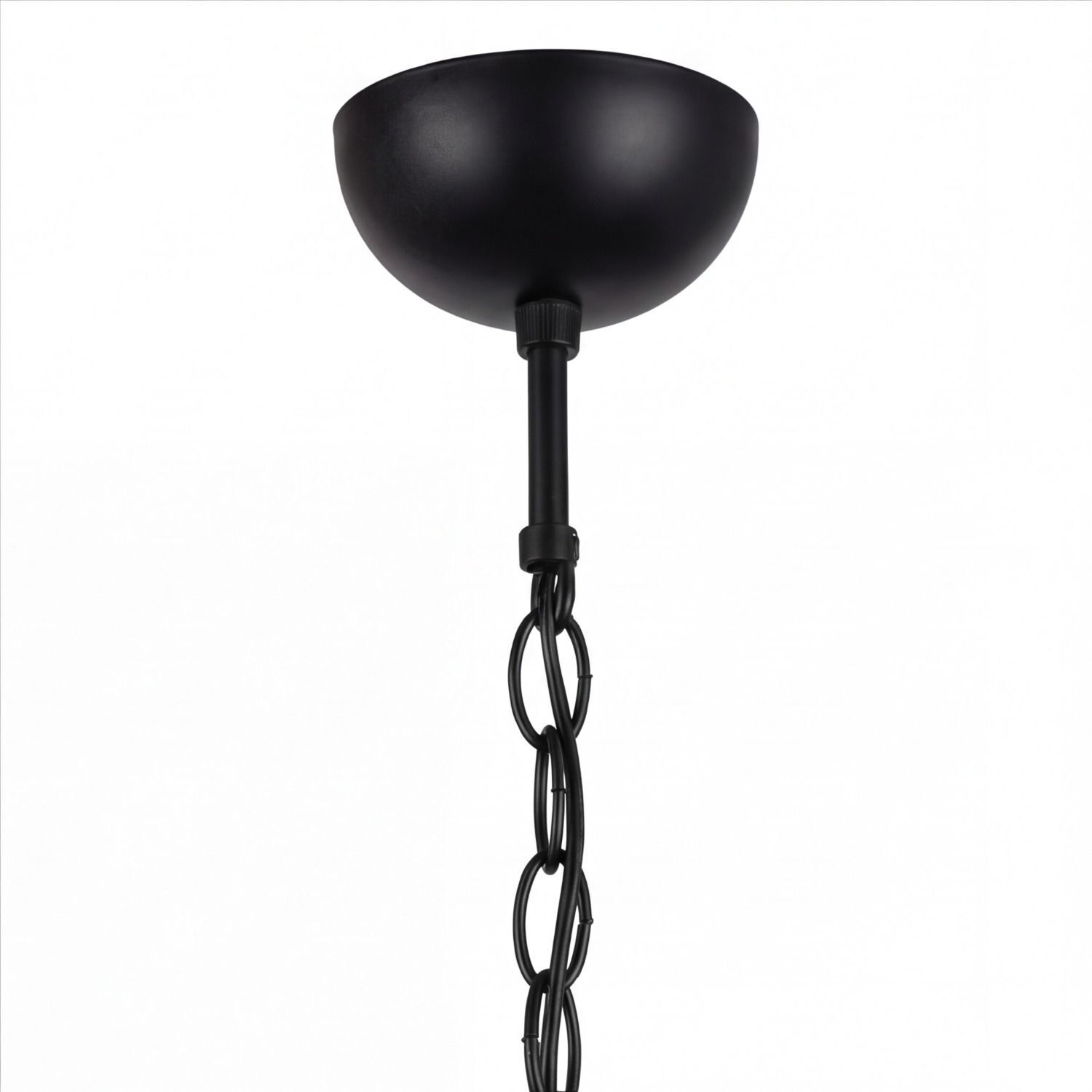 Kronleuchter Metall Rauchglas E27 B: 40 cm 4-flammig Hängelampe, Pendant, Schwarz, Kette, Deckenleuchte, Material: Metall