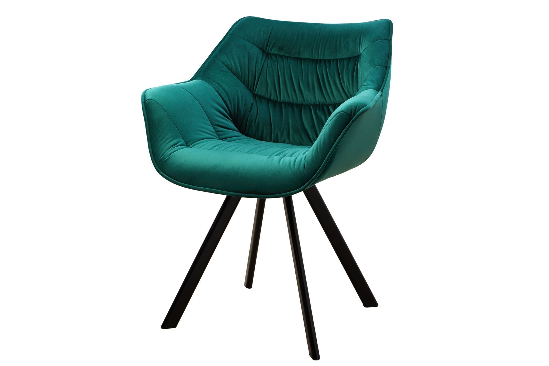 Armlehnstuhl Samt Grün Metallbeine Retro Design LYON Moebel, Stuhl, Sessel