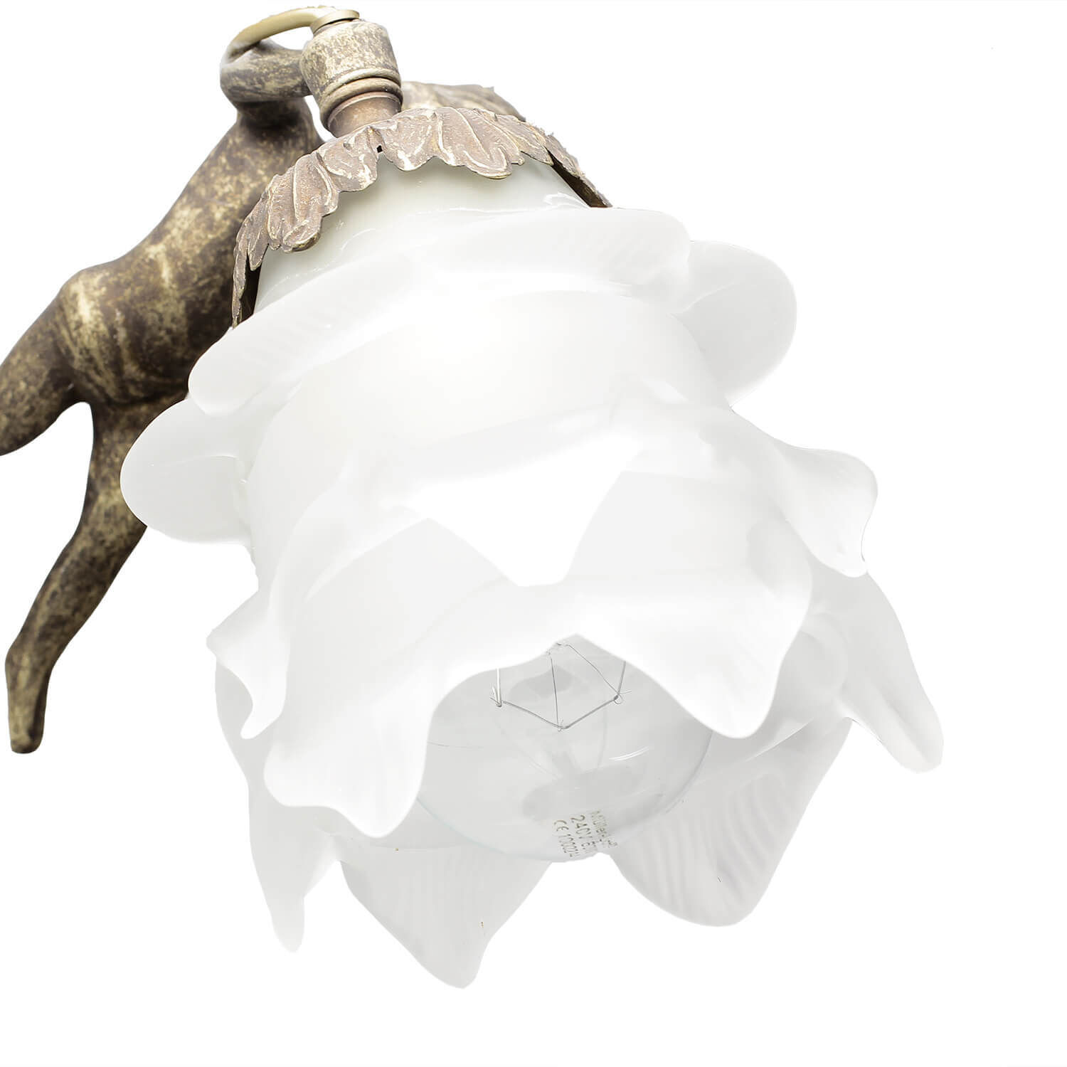 Applique murale en laiton véritable bronze antique Putti Licht