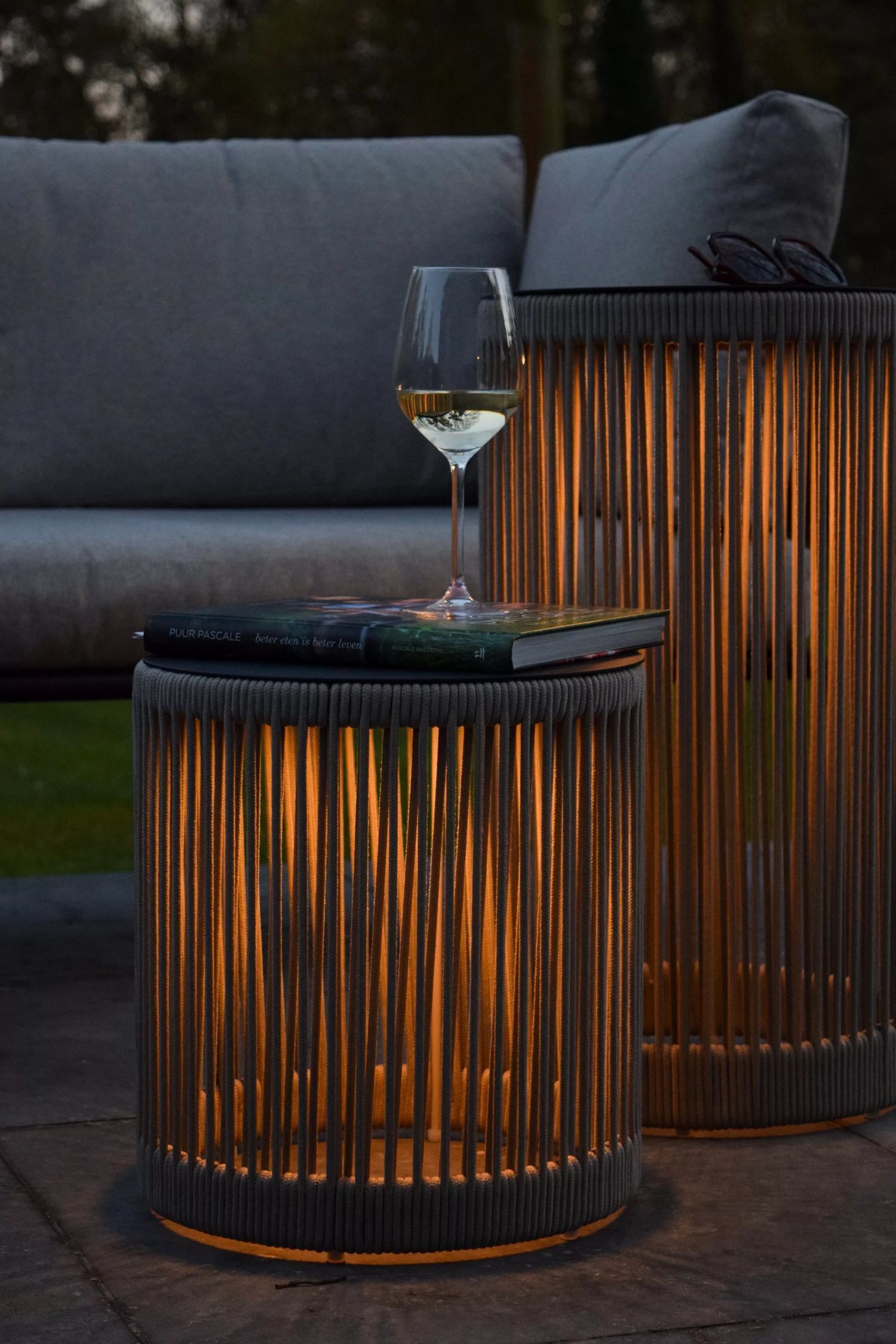 LED Akku Stehleuchte Taupe 3000 K IP44 Hocker Tisch Draußen, Natur, Drinnen, Innenarchitektur, Auf dem Land