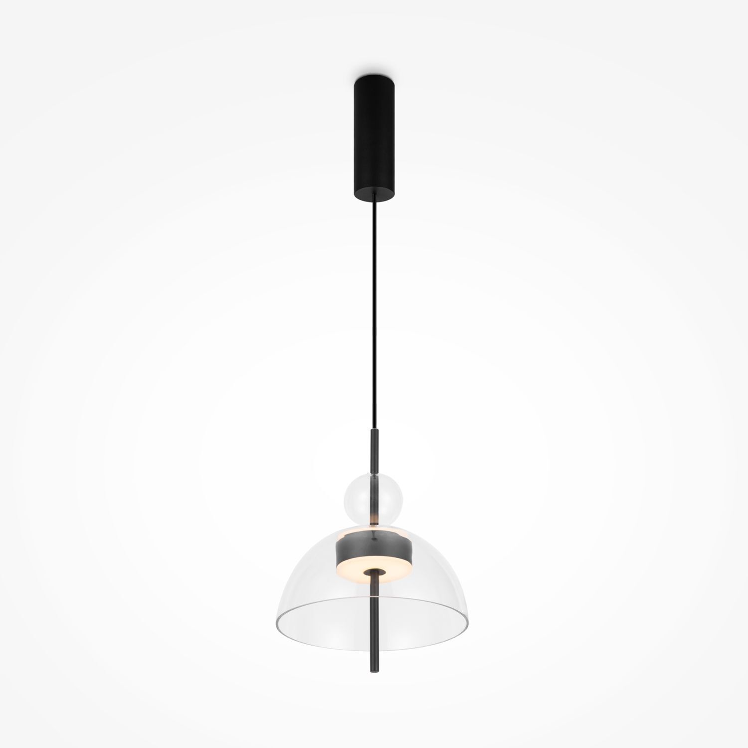 Suspension LED Métal Verre H : max. 348 cm Noir