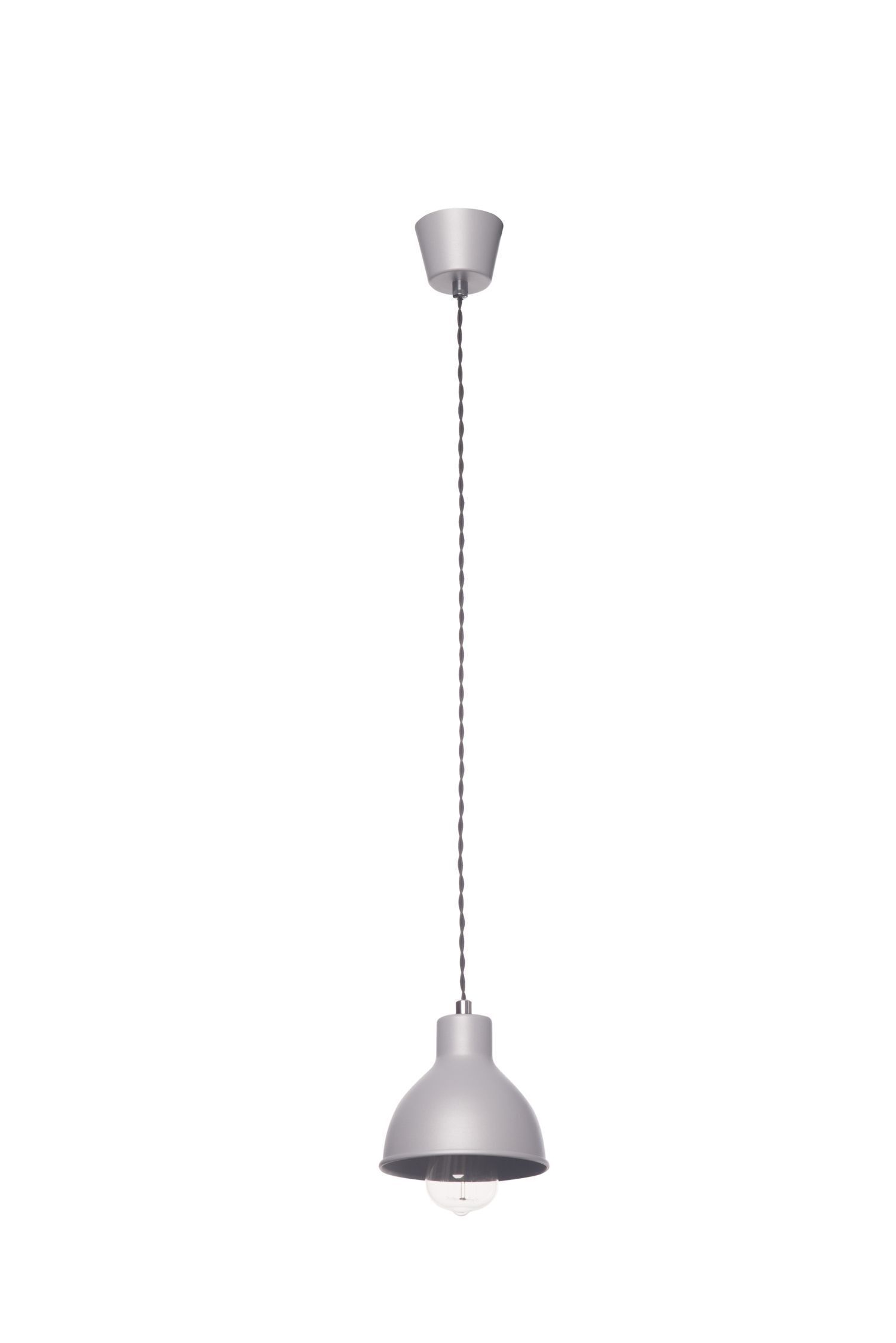 Hängelampe Metall in Grau E27 Ø 15 cm schmal ZOE Lampe, Deckenleuchte, Leuchte