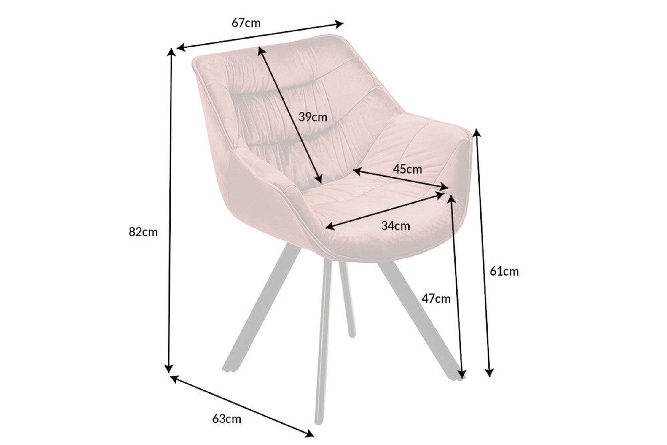 Chaise de salle à manger velours métal rose noir avec accoudoirs Moebel, Stuhl, Diagramm, Handlung