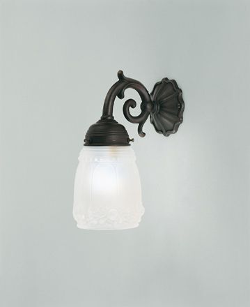 Wandleuchte Messing Glas blendarm Ornamente E27 Antik