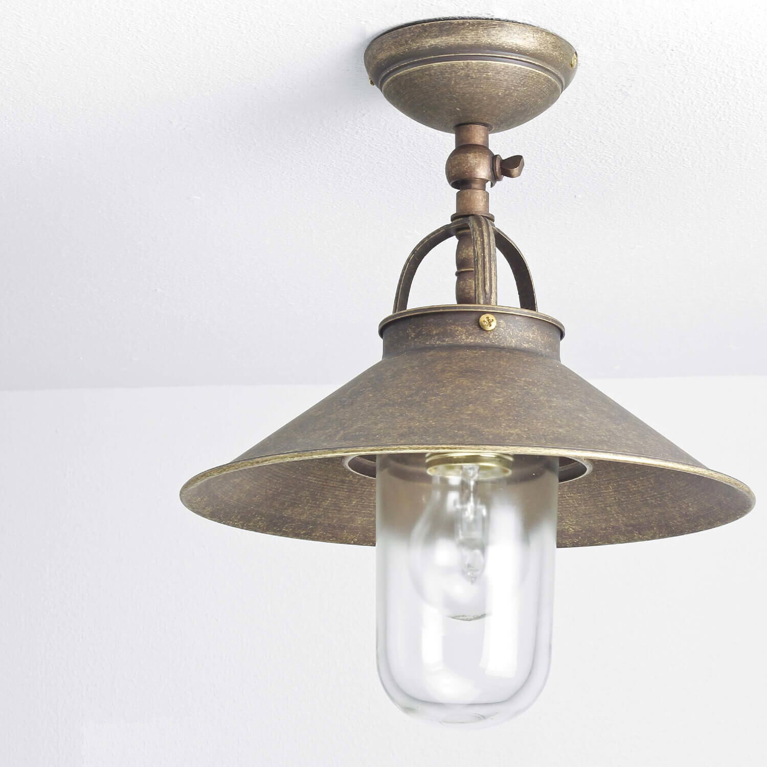 Außenleuchte in Bronze Antik aus Messing Glas Leuchte, Deckenleuchte, Bronze, Lampe