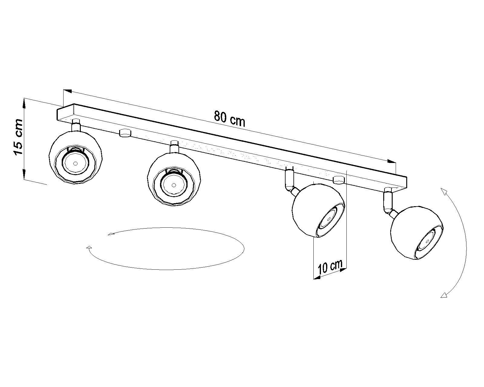 Spot de plafond blanc 80 cm de long rétro FAVONIA structure