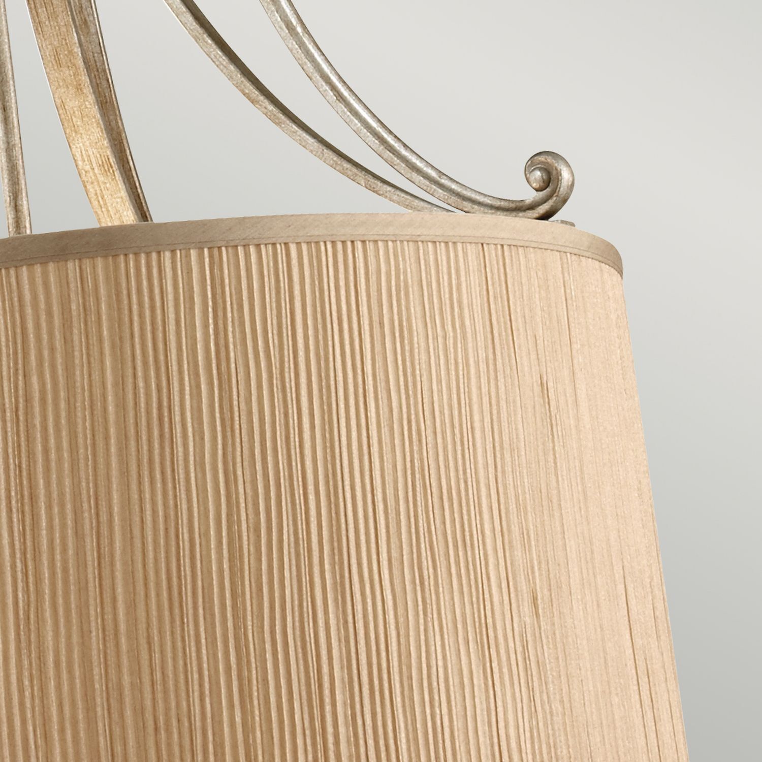 Lampe à suspendre tissu crème marron antique E27 SAMISE
