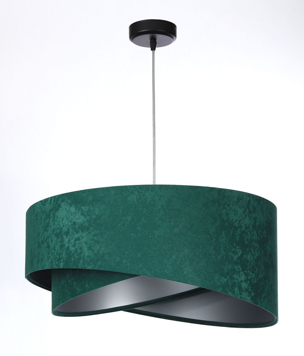 Lampe à suspendre Vert Argent E27 ronde Ø 50 cm Aspect velours