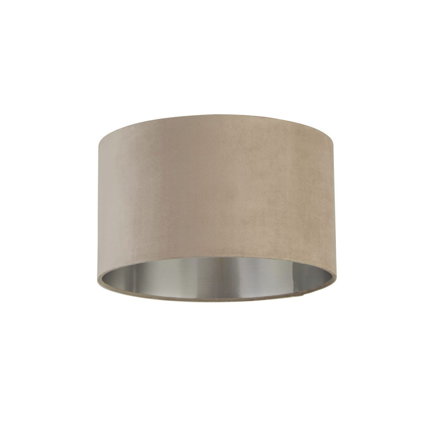 Lampenschirm Samt Taupe Silber D: 38 cm für Hängelampe Deckenleuchte