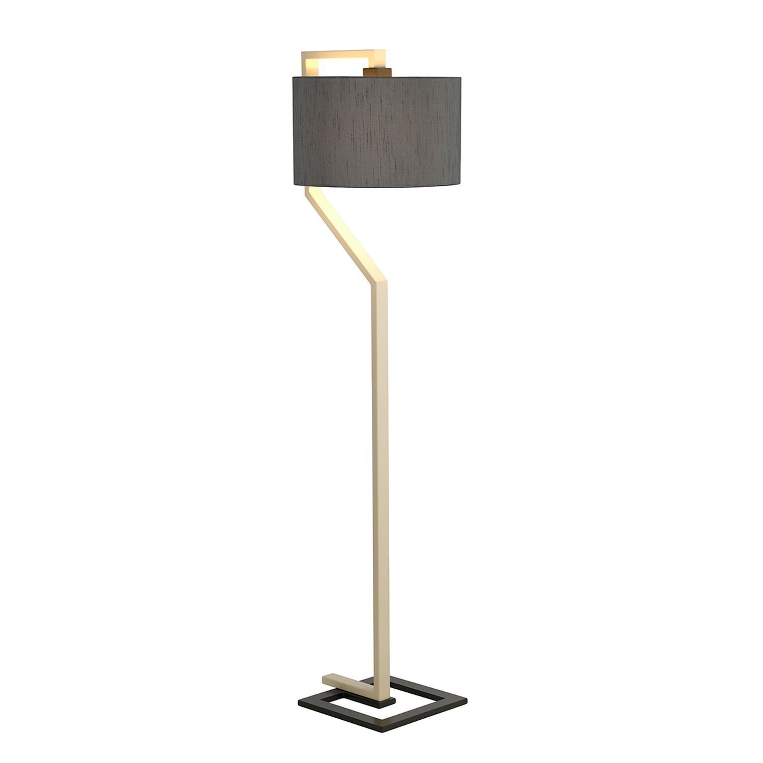 Stehleuchte Wohnzimmer 161 cm Modern Grau Creme Lampe