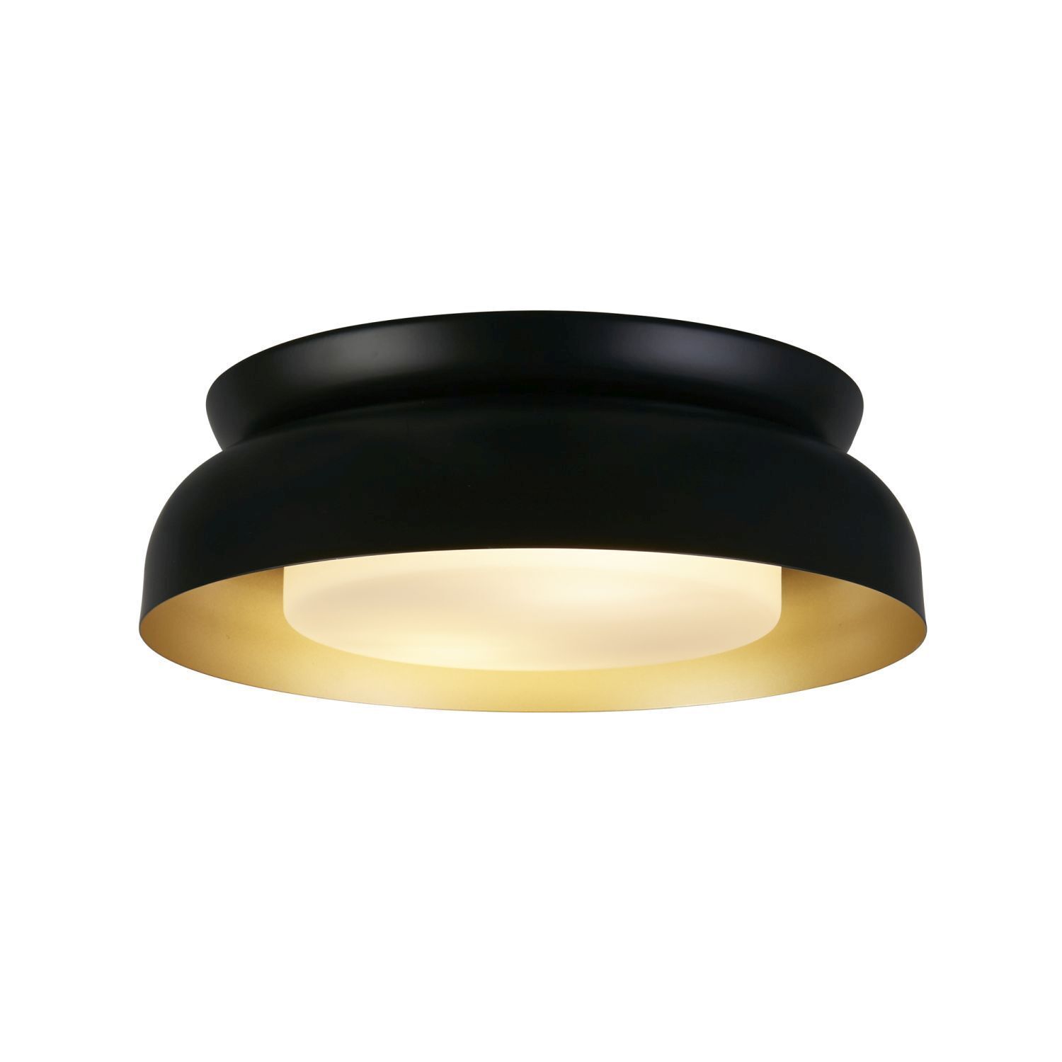 Deckenlampe Metall in Schwarz Gold E14 B:36,5 cm rund Deckenleuchte, Leuchte
