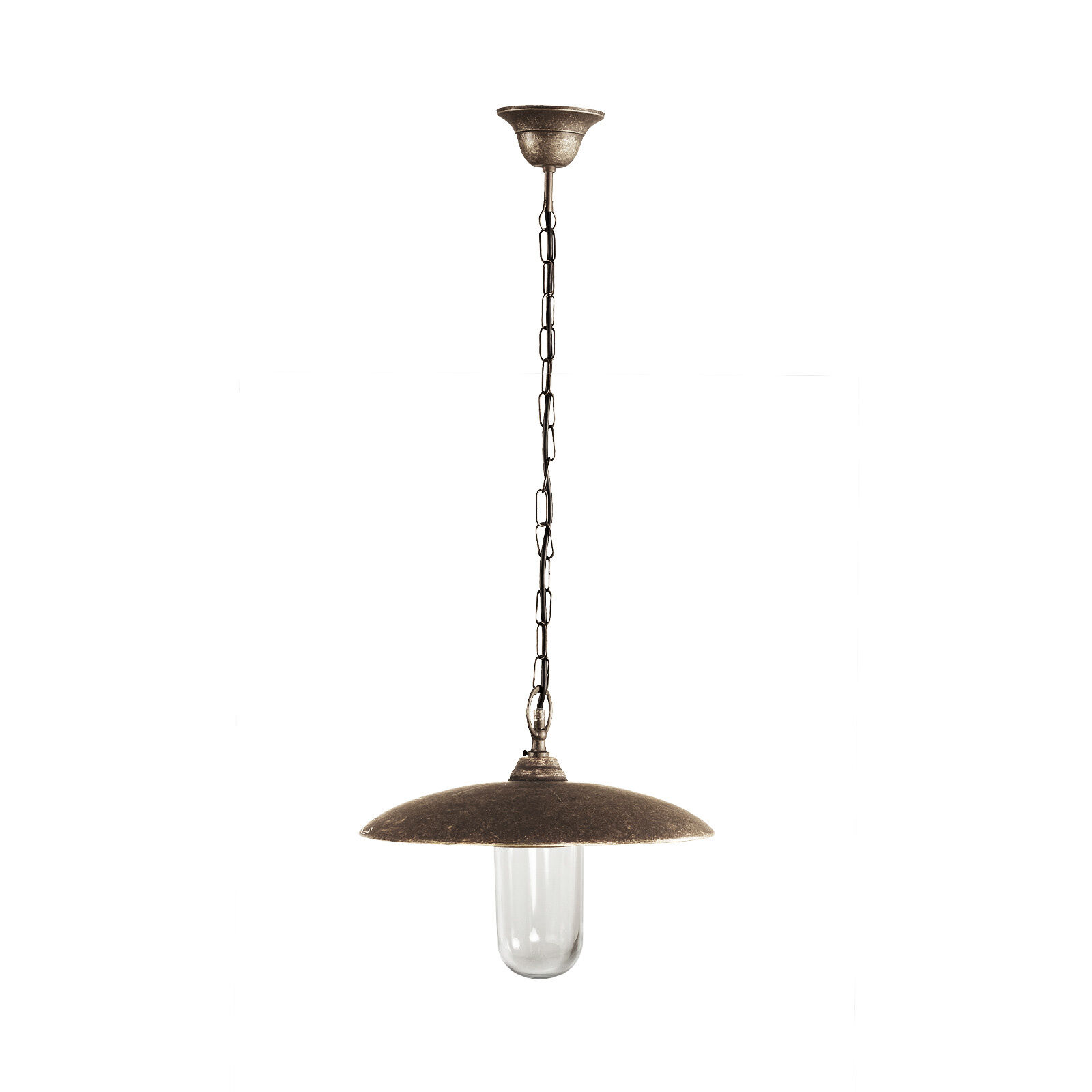 Außenlampe hängend IP44 E27 Ø 30,5 cm Echt-Messing