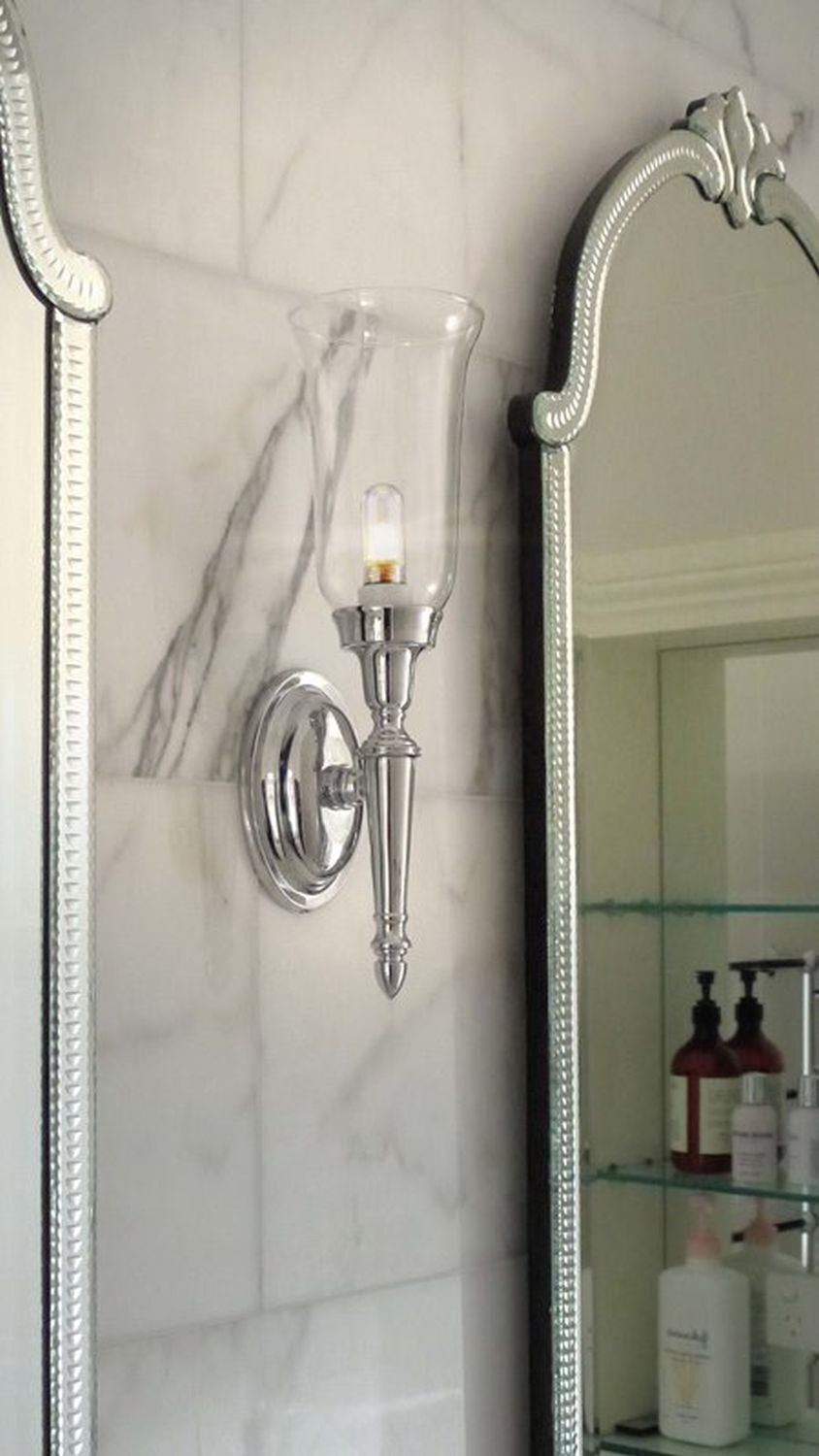 Premium Messing Lampe Badezimmer IP44 LED in Chrom RAZZO Drinnen